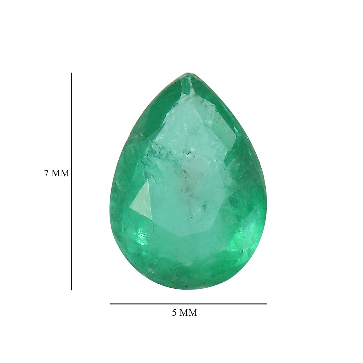 AA Emerald Pear 7x5 Faceted 0.60 Cts