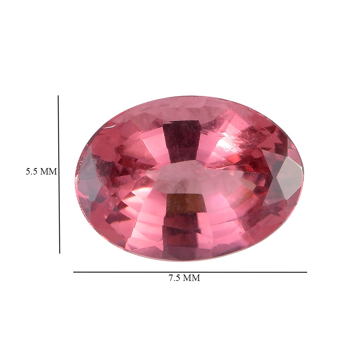 Rose Spinel Oval 7.54x5.57x3.23 Faceted 1A 0.90 Cts