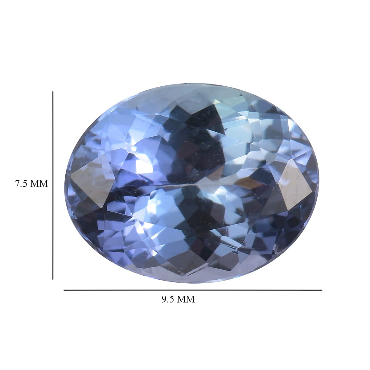 AA Peacock Tanzanite Oval 9.5x7.5 Faceted 2.11 Cts