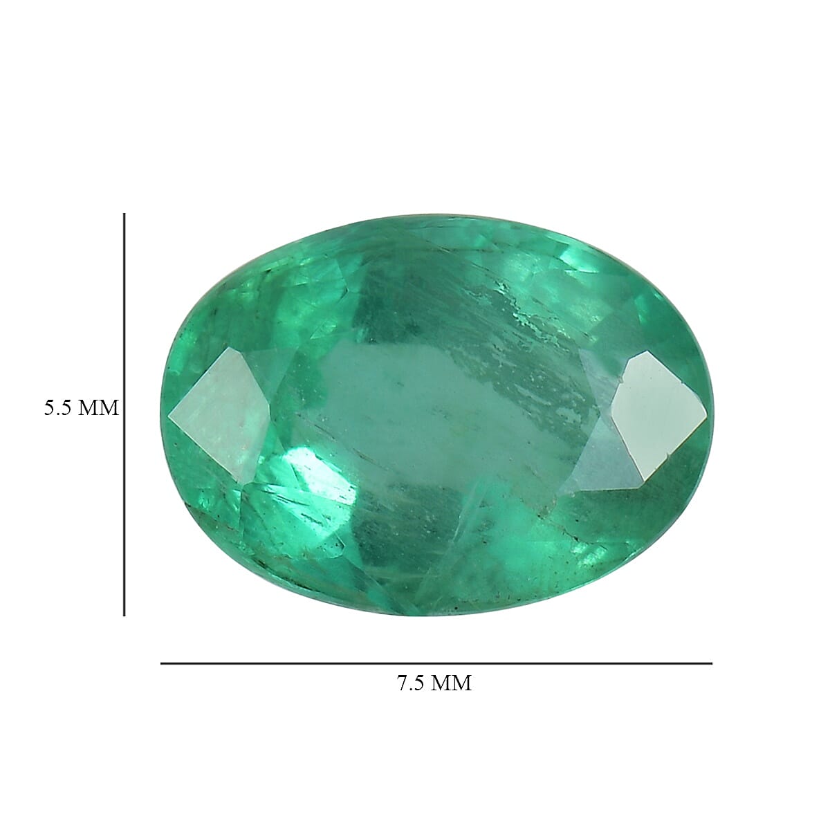 AA Emerald Oval 7.5x5.5 Faceted 0.79 Cts