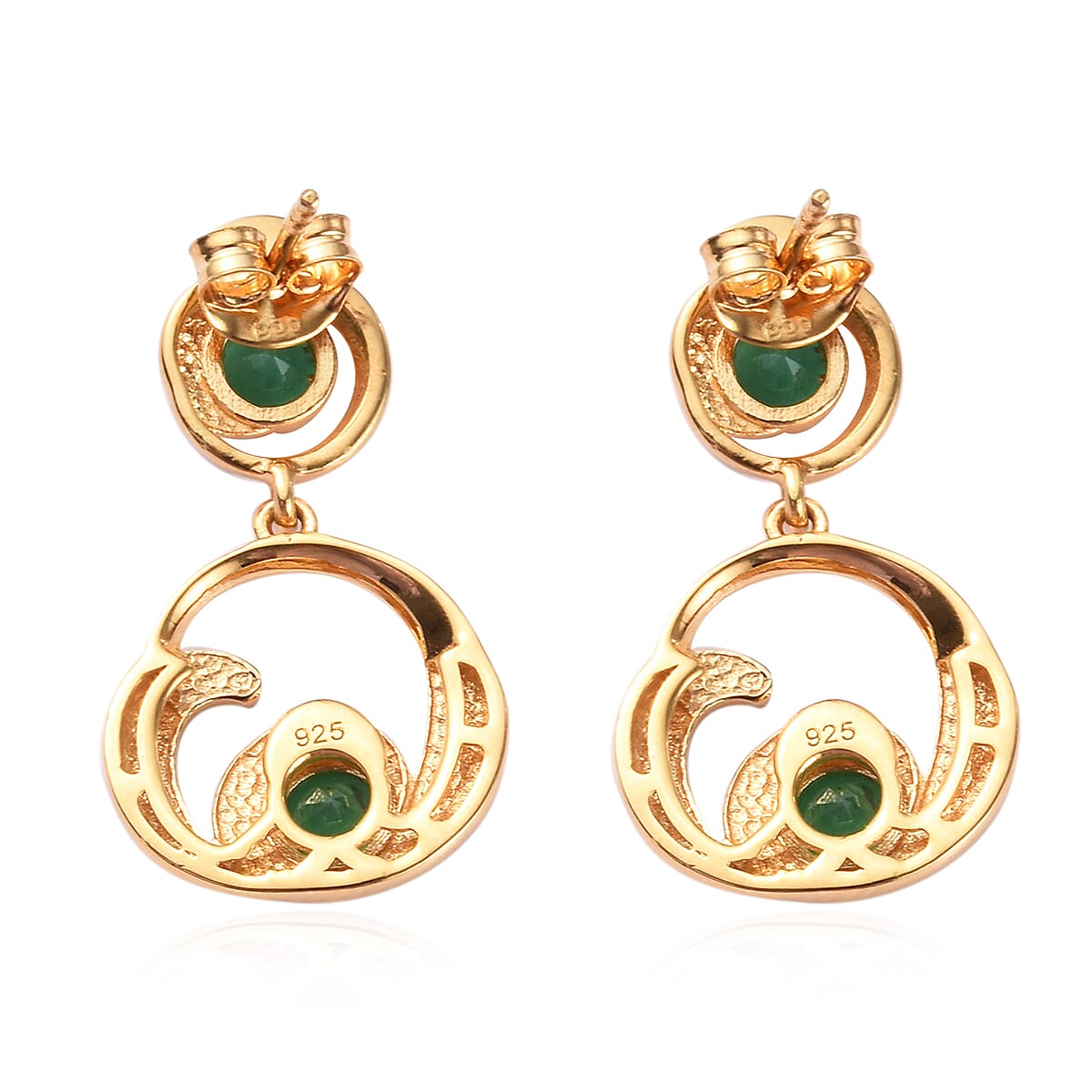 Kagem Zambian Emerald Earrings (with Push Back) in 14K Gold Overlay Sterling Silver 1.00 Ct