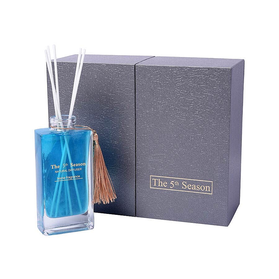 The 5th Season - 150ml Reed Diffuser Air Freshener in Gift Box with Artificial Flower - Blue (Beautiful Love Fragrance)