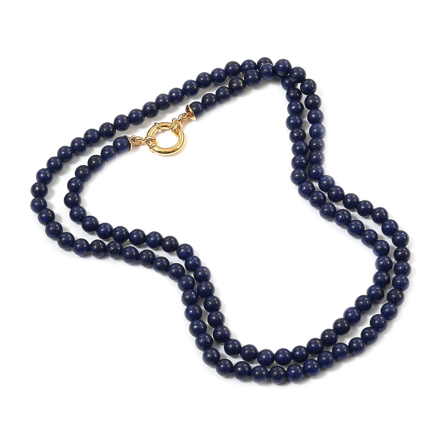 Sundays Child Lapis Lazuli Bead Necklace (Size 30) in Yellow Gold Vermeil Sterling Silver 200.00 Ct.