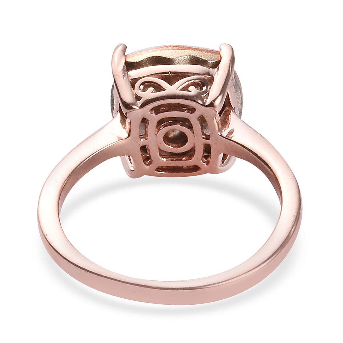 J Francis  Astral Pink Crystal Ring in Rose Gold Overlay Sterling Silver