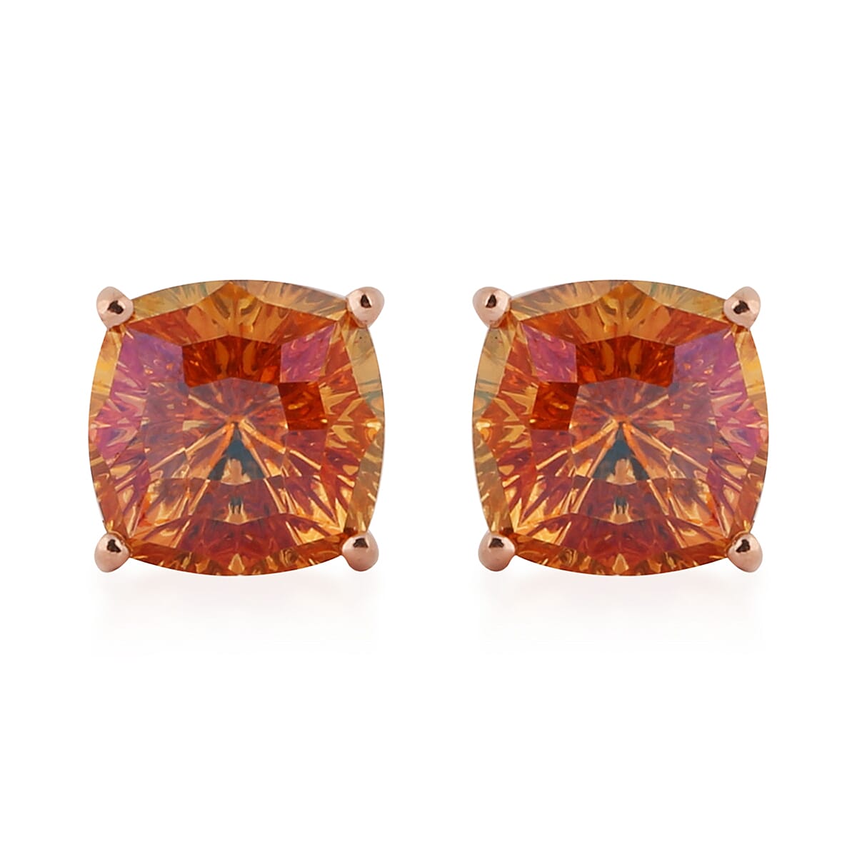 Lustro Stella Crytal from  Astral Pink Crystal Stud Earrings (with Push Back) in Rose Gold Overlay Sterling Silver