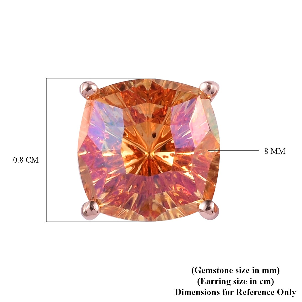 Lustro Stella Crytal from  Astral Pink Crystal Stud Earrings (with Push Back) in Rose Gold Overlay Sterling Silver