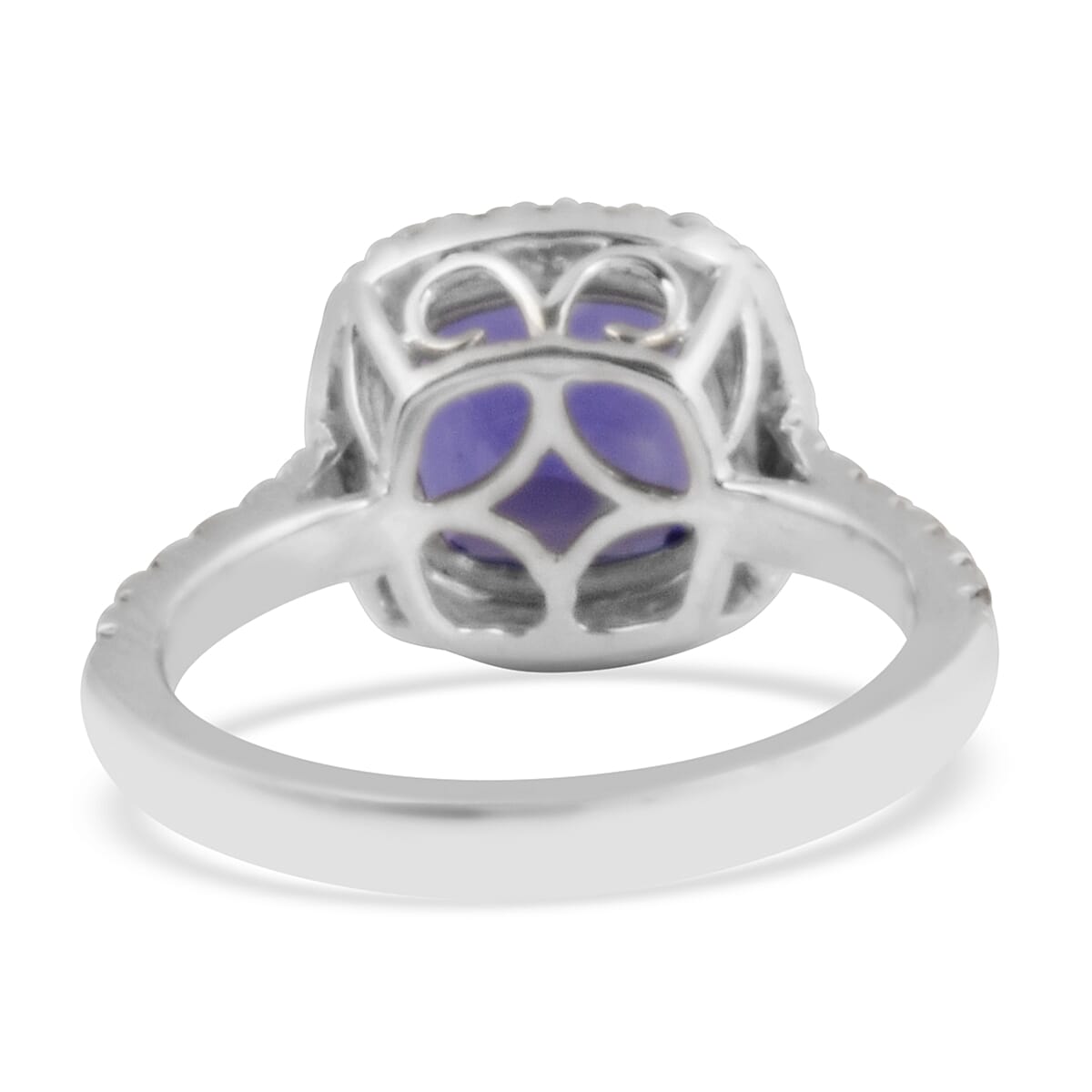 RHAPSODY 950 Platinum AAAA Tanzanite and Diamond (VS/E-F) Ring 4.85 Ct, Platinum wt 6.57 Gms