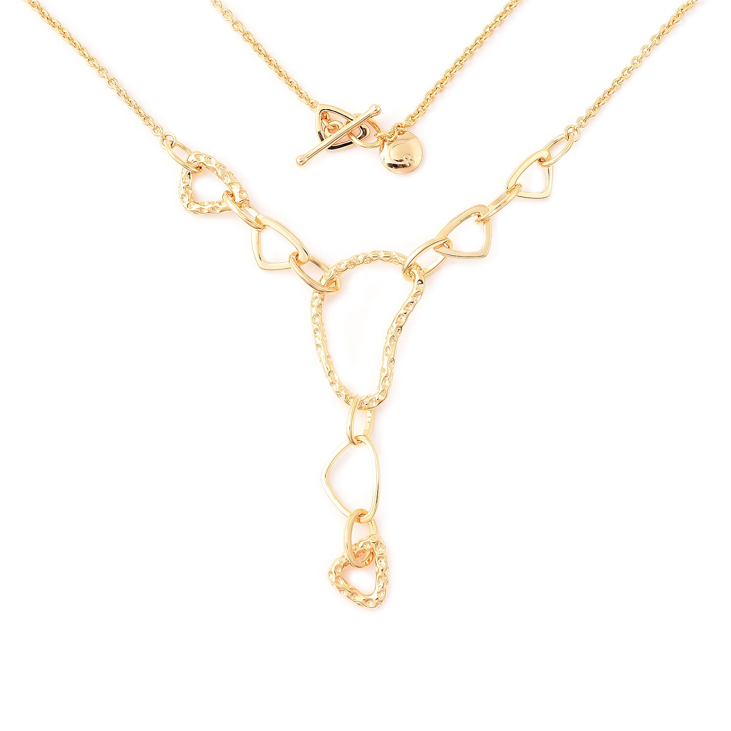 RACHEL GALLEY - Yellow Gold Overlay Sterling Silver Latticework Link Necklace (Size 20), SIlver wt. 11.40 Gms