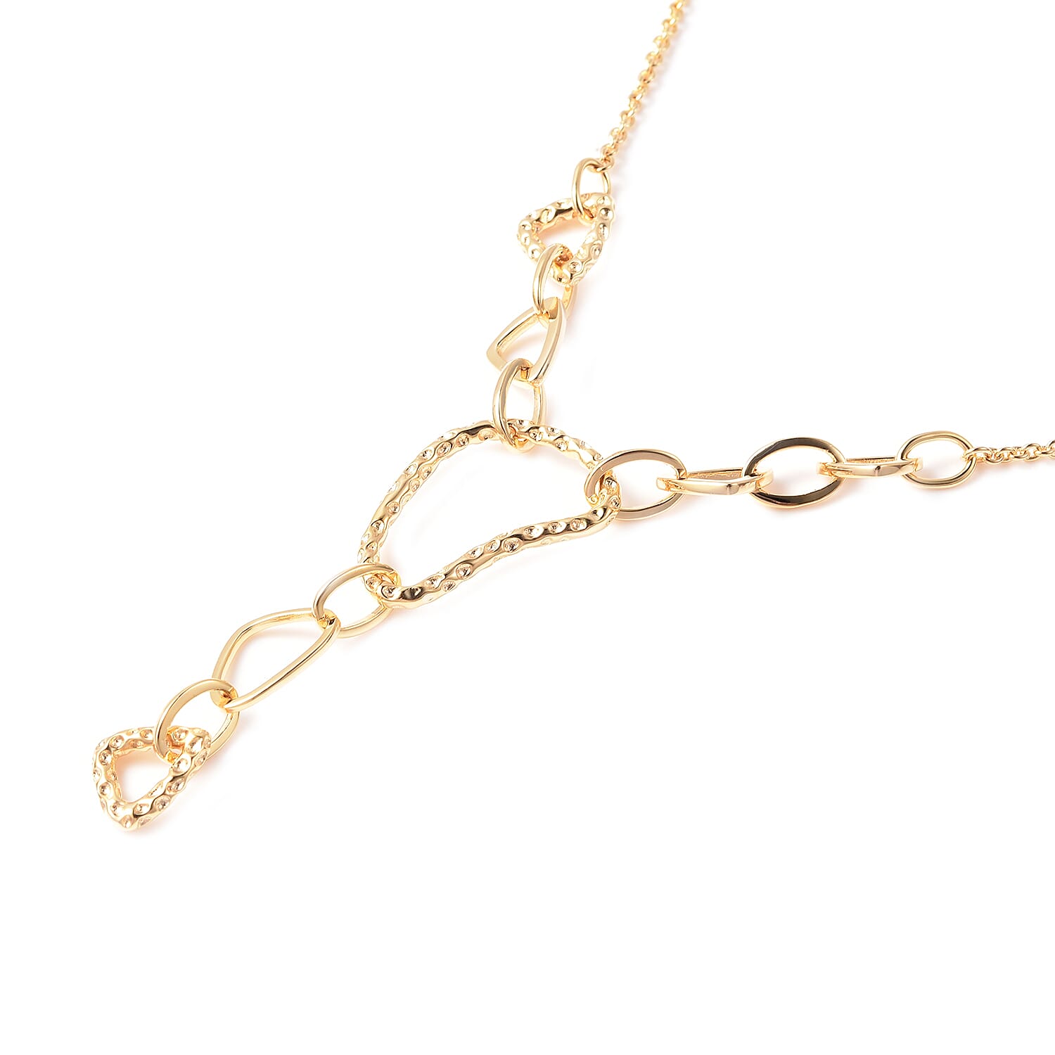 RACHEL GALLEY - Yellow Gold Overlay Sterling Silver Latticework Link Necklace (Size 20), SIlver wt. 11.40 Gms