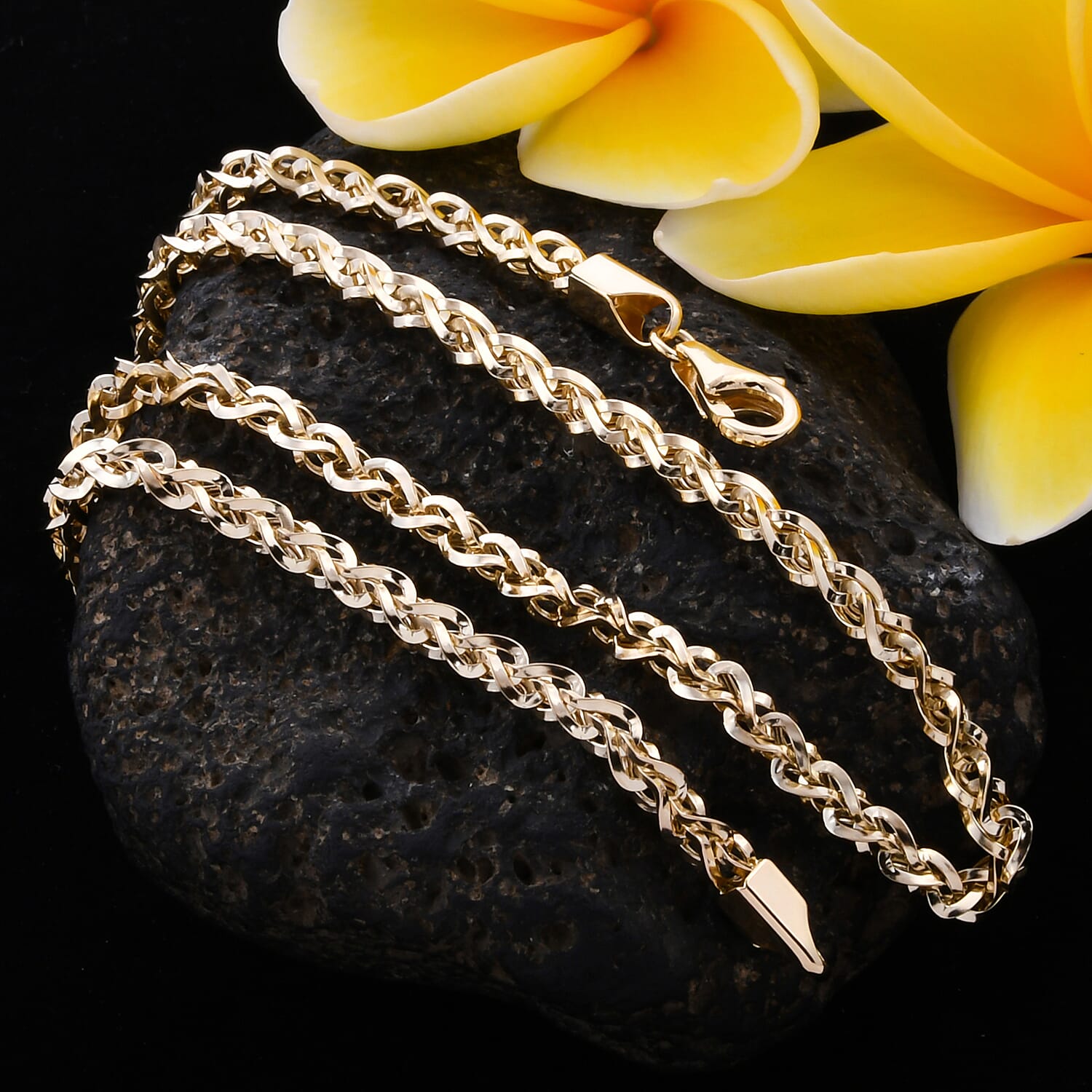 9K Yellow Gold Prince of Wales Necklace (Size 20) with Lobster Lock, Gold wt 10.76 Gms