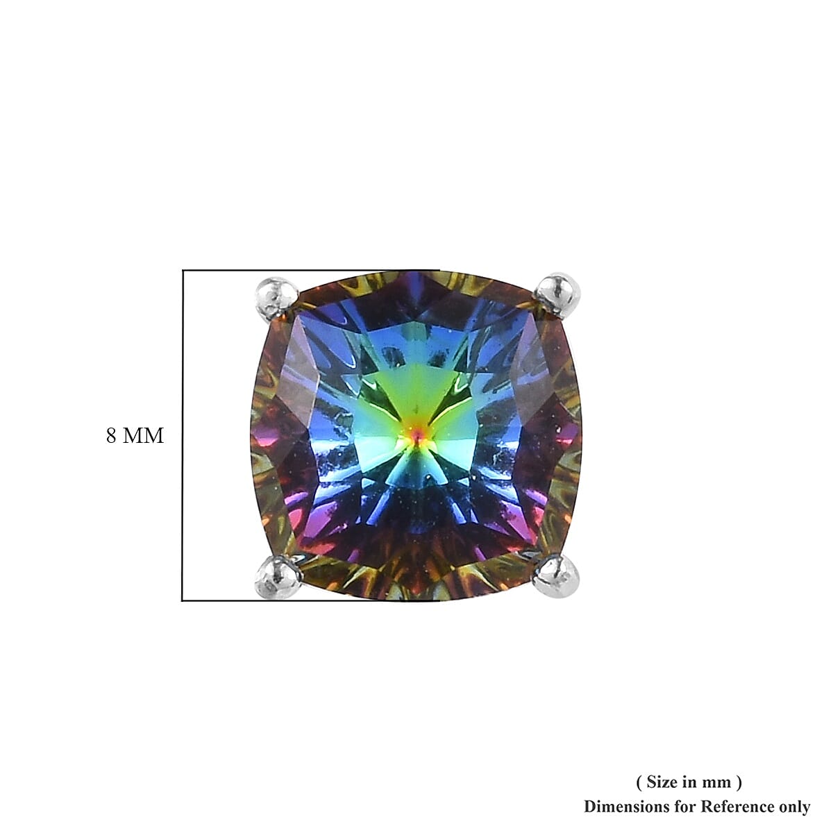 J Francis -  Vitrail Medium Crystal Stud Earrings (with Push Back) in Platinum Overlay Sterling Silver