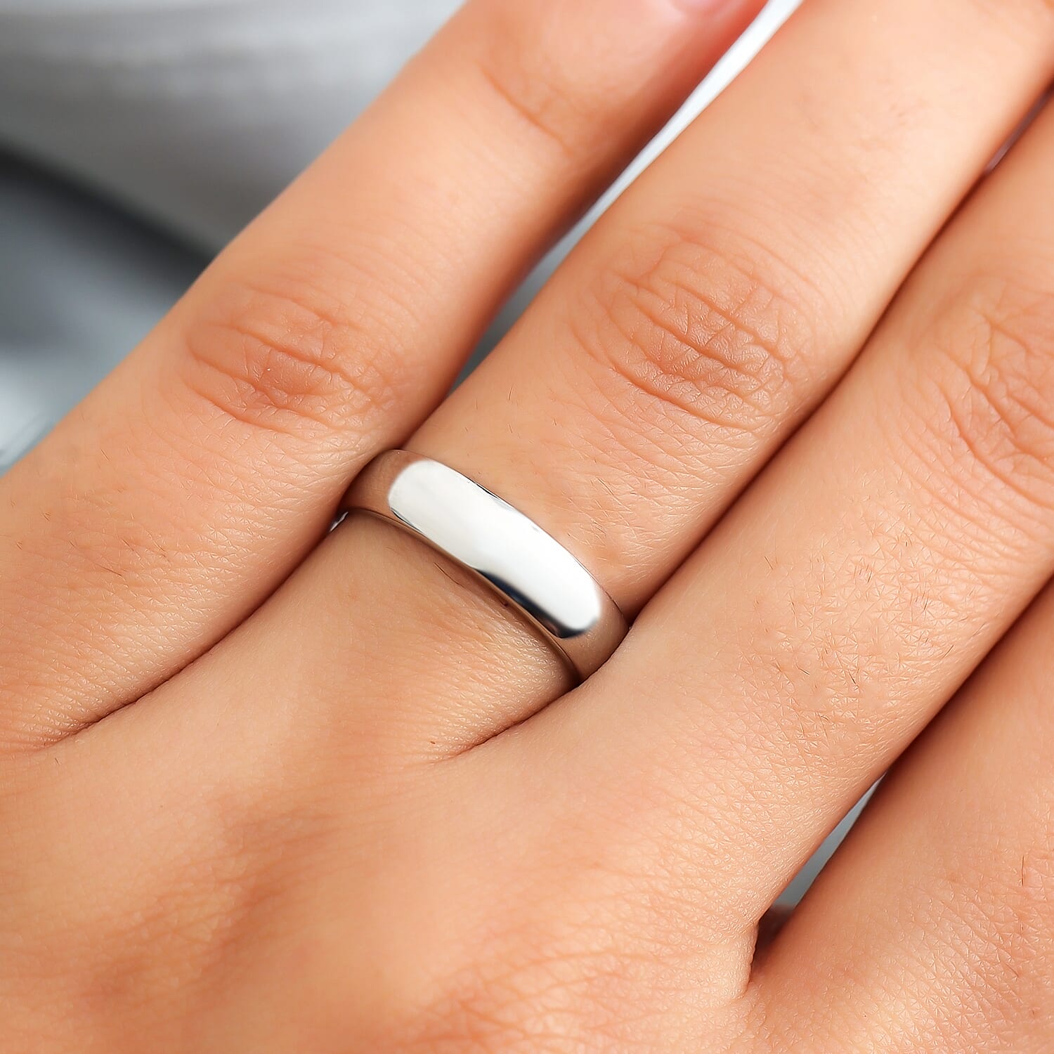 Platinum Overlay Sterling Silver Happy Birthday Engraved Band Ring