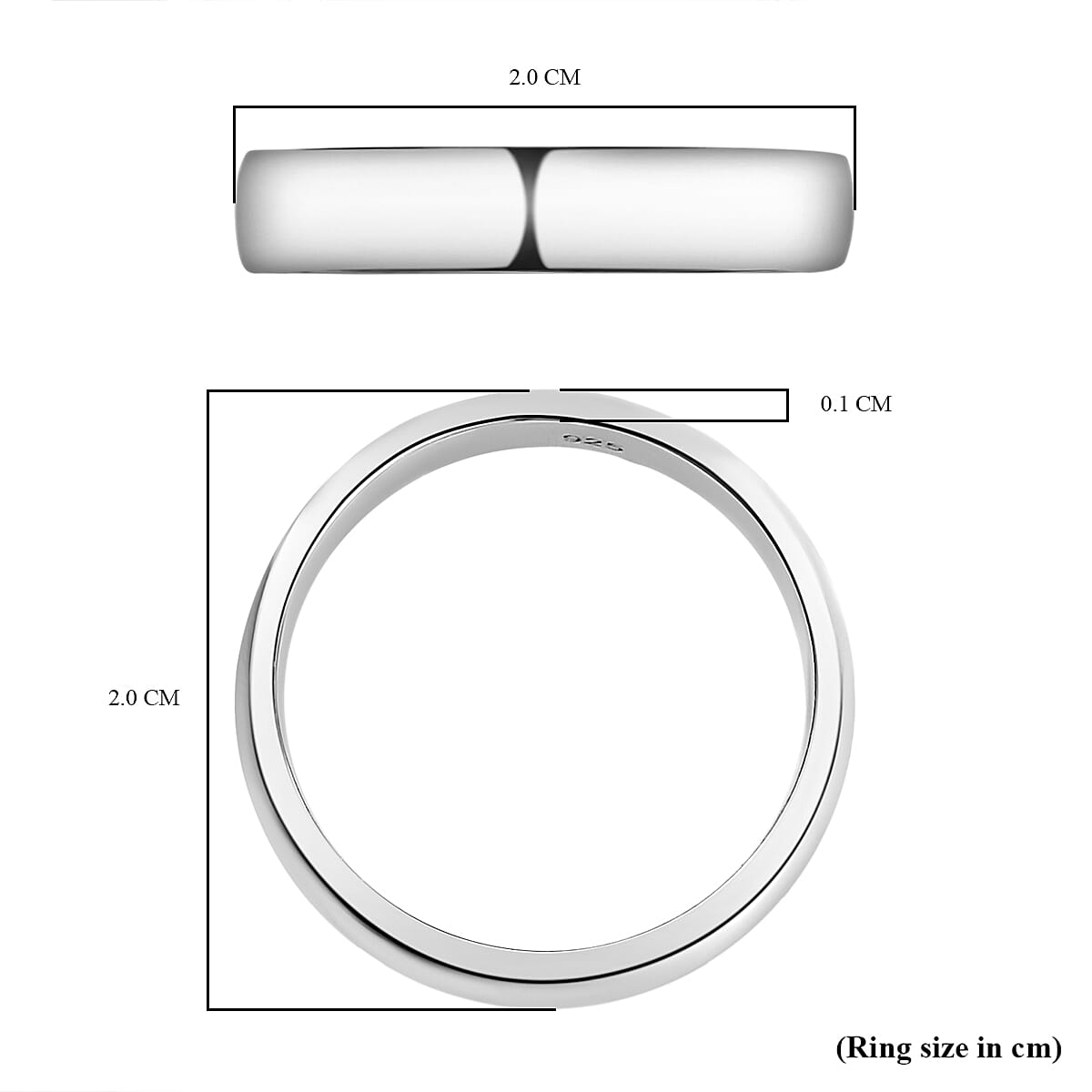 Platinum Overlay Sterling Silver Happy Birthday Engraved Band Ring