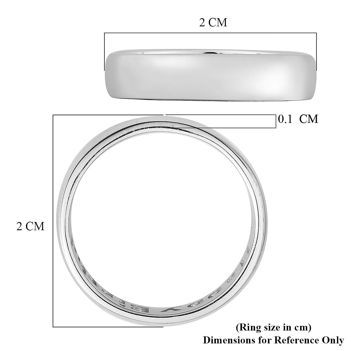 Platinum Overlay Sterling Silver Happy Birthday Engraved Band Ring