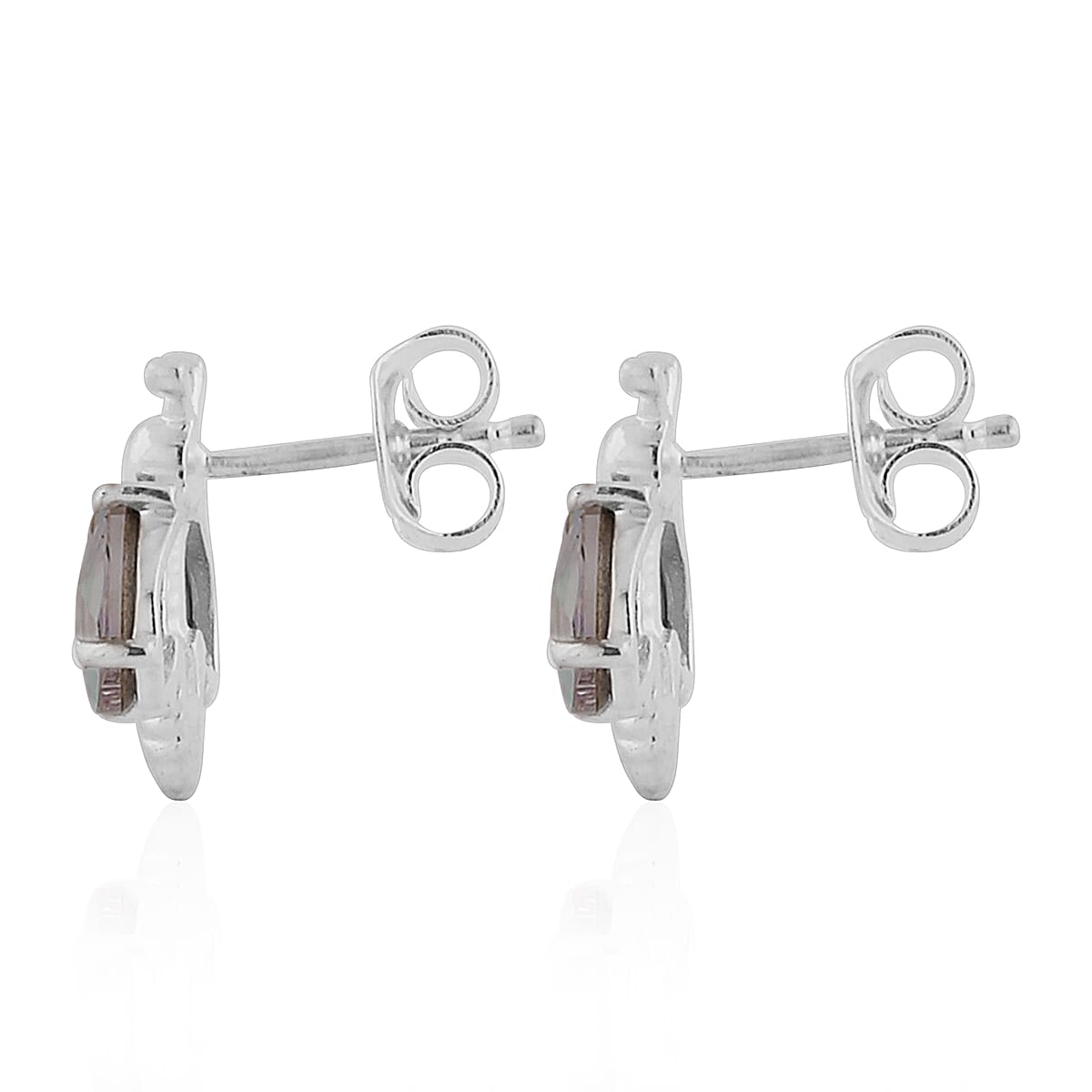 J Francis  AB Crystal Sterling Silver Bee Earrings (with Push Back)