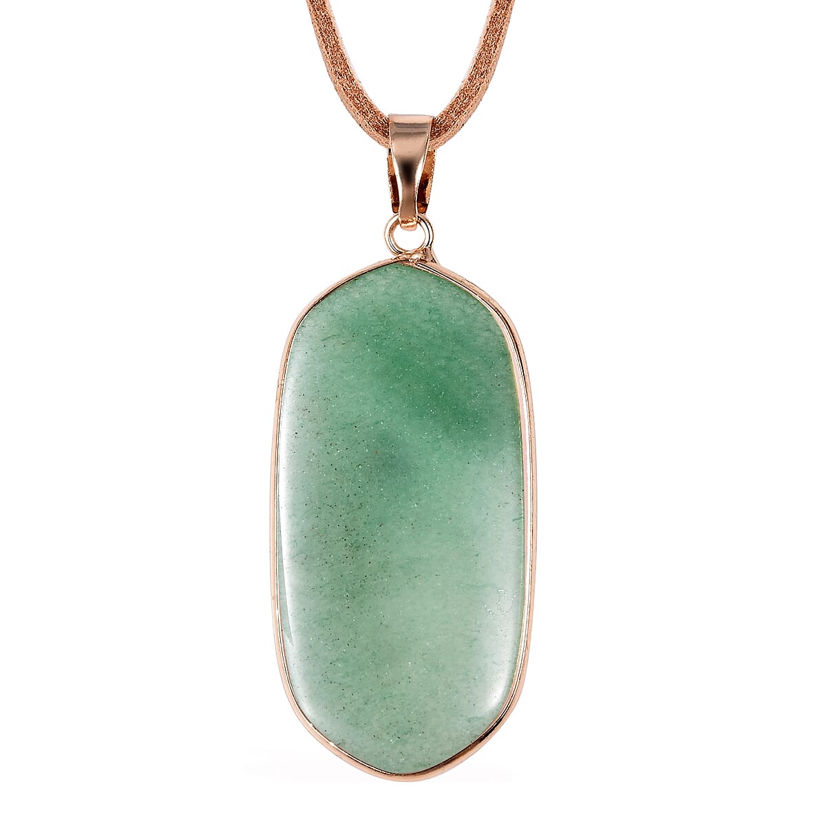 Set of 2 -  Green Aventurine and Rose Quartz Necklace (Size 23 with 2 inch Extender) in Yellow Gold Tone
