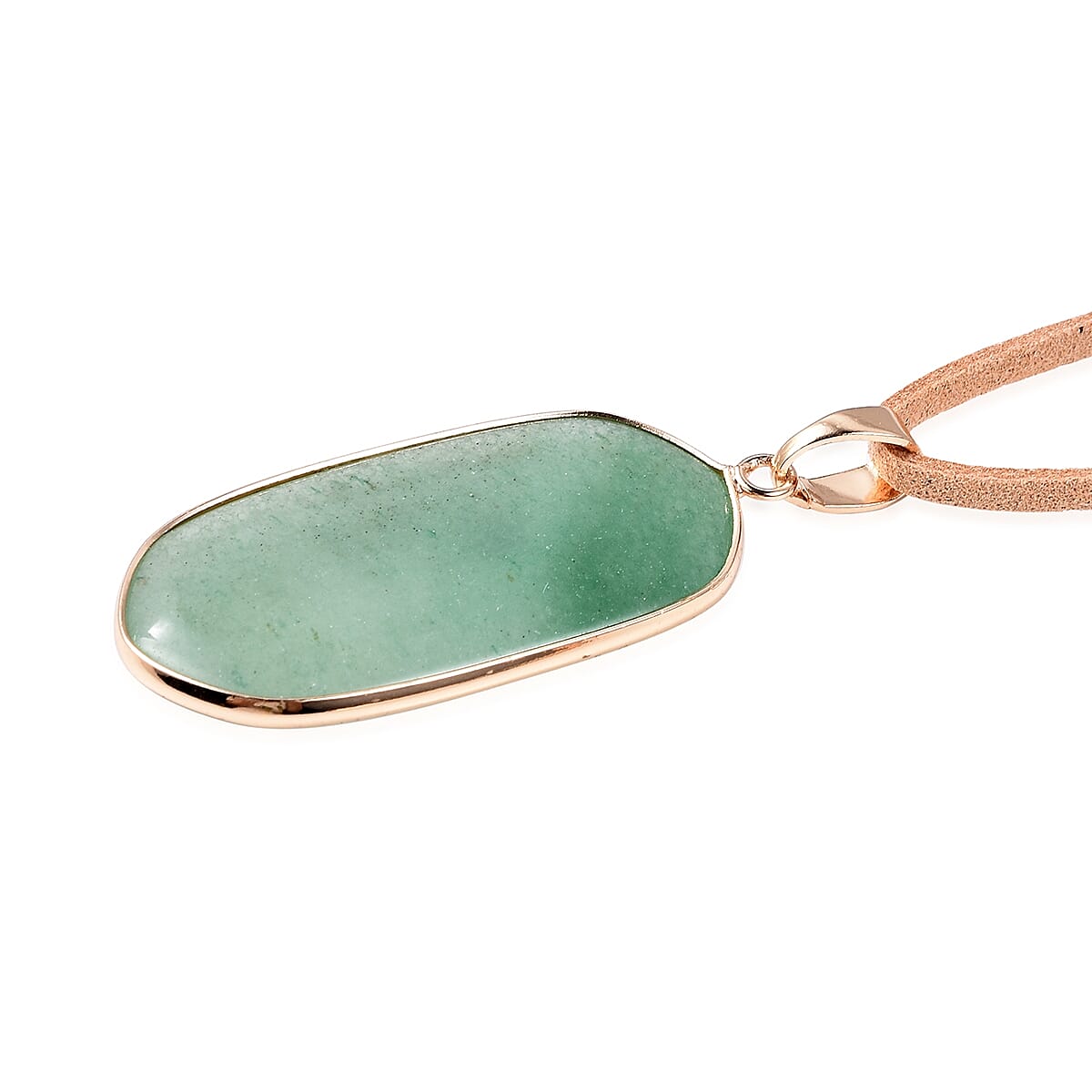 Set of 2 -  Green Aventurine and Rose Quartz Necklace (Size 23 with 2 inch Extender) in Yellow Gold Tone