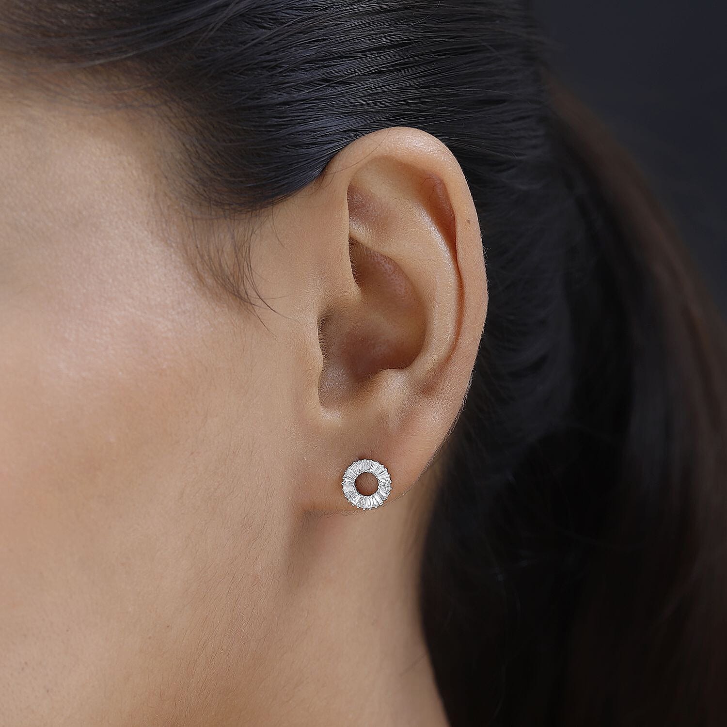 950 Platinum IGI Certified Natural Diamond (VS-E-F) Stud Earrings 0.52 Ct.