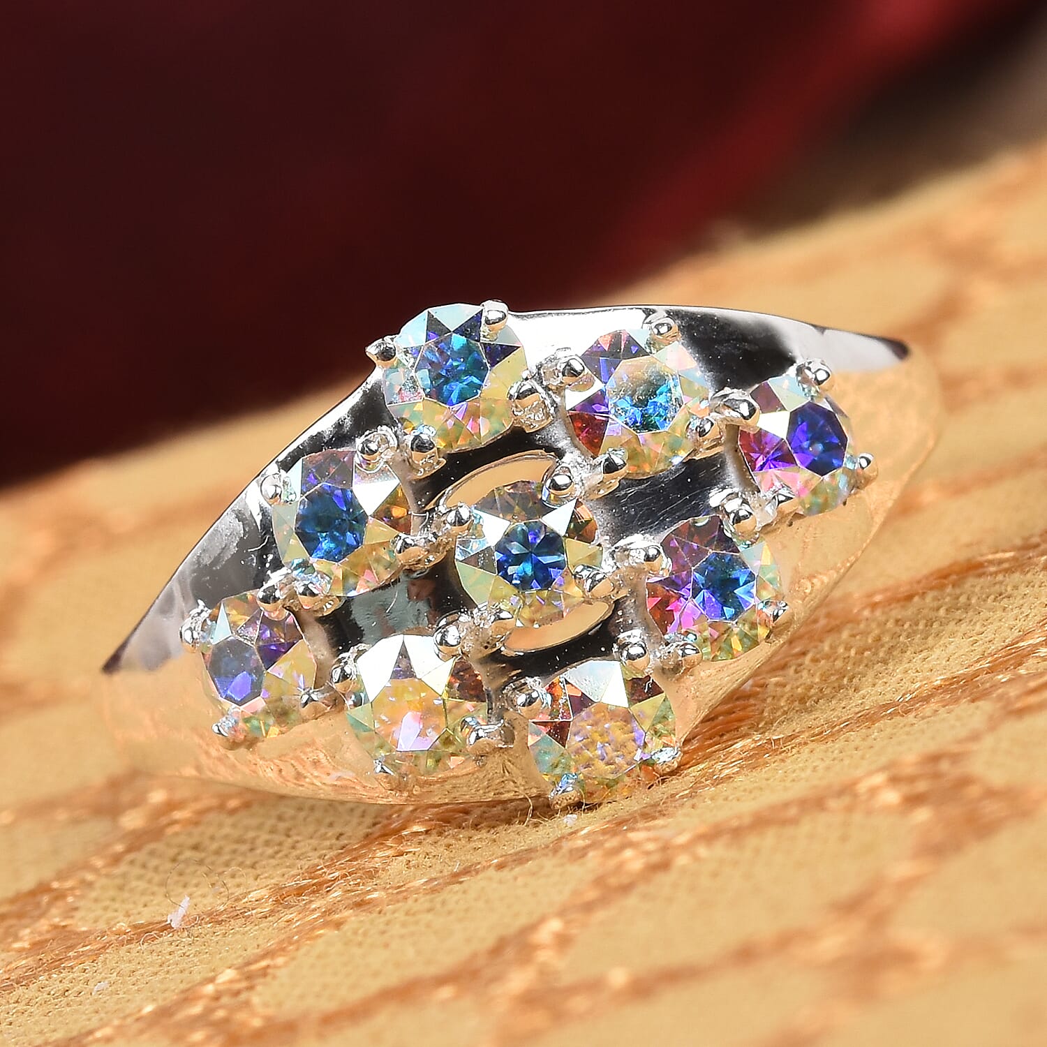 Lustro Stella  AB Crystal Ring in Sterling Silver