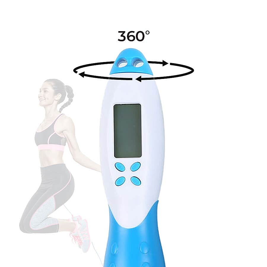Electronic Counting Skipping Rope in Blue and White