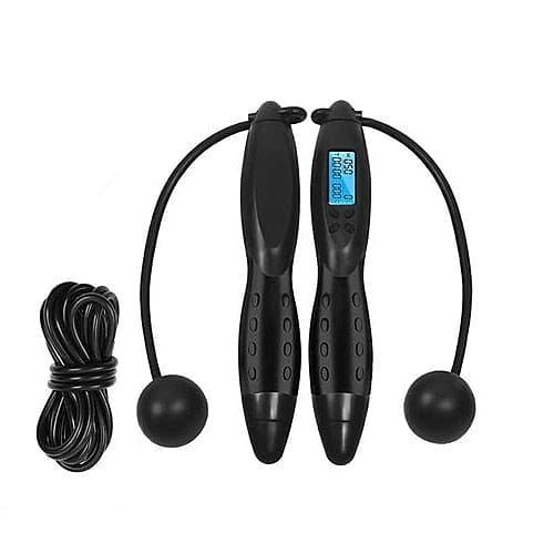 Electronic Counting Skipping Rope in Black