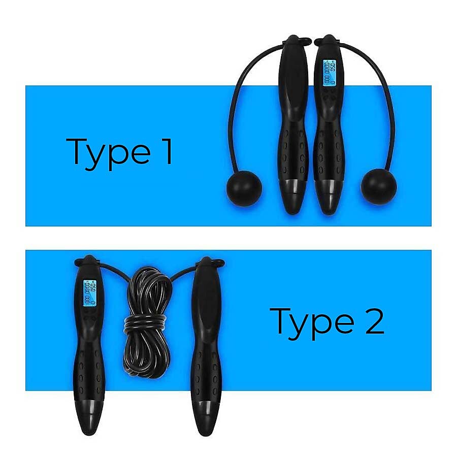 Electronic Counting Skipping Rope in Black