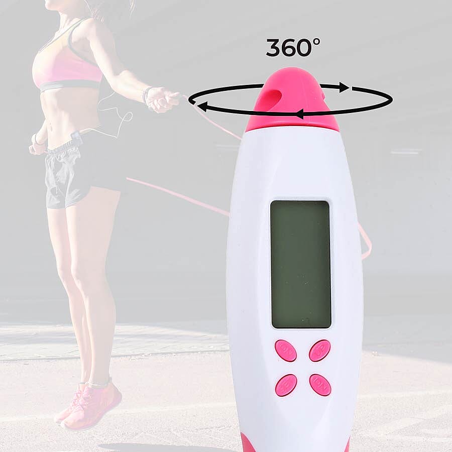 Electronic Counting Skipping Rope in Pink and White