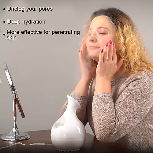 Facial Steamer with One-Click Start/Stop in White