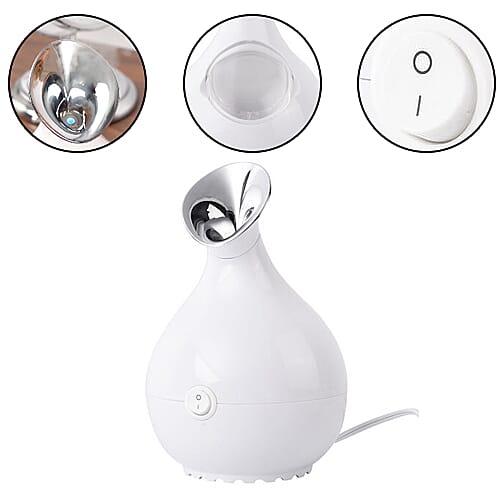 Facial Steamer with One-Click Start/Stop in White