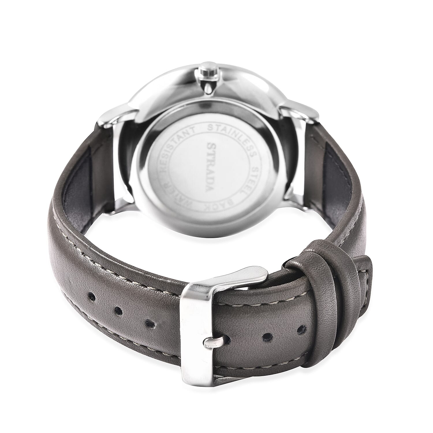 STRADA Japanese Movement Multi Colour Austrian Crystal Studded Water Resistant Watch with Dark Grey Colour Strap