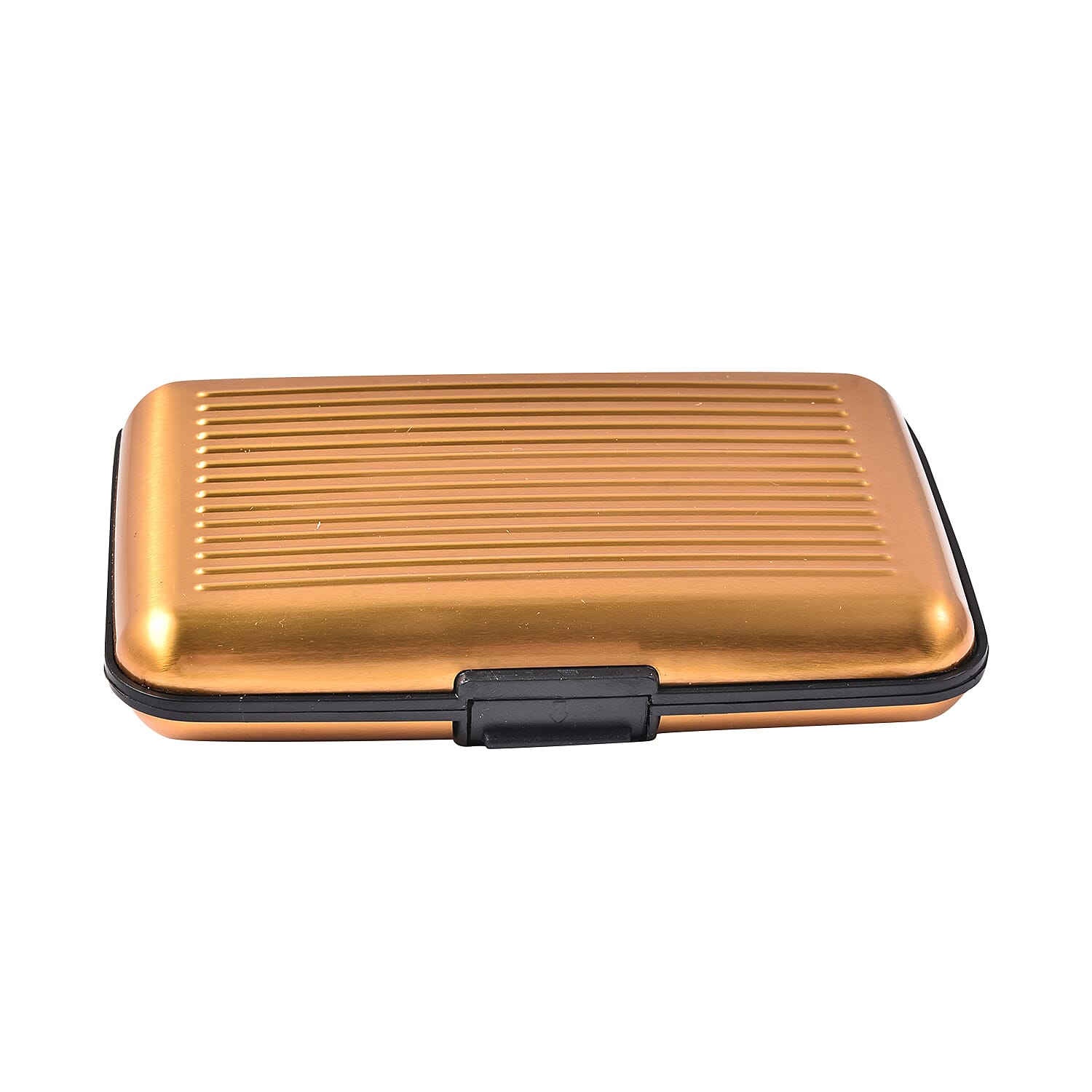 3 Piece Set - STRADA Japanese Movement Crystal Studded Water Resistant Watch with Golden Strap, Card Holder and Champagne Crystal Filled Black Ink Pen - Golden