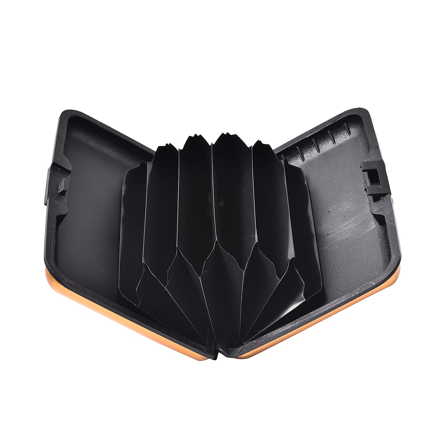 3 Piece Set - STRADA Japanese Movement Crystal Studded Water Resistant Watch with Golden Strap, Card Holder and Champagne Crystal Filled Black Ink Pen - Golden