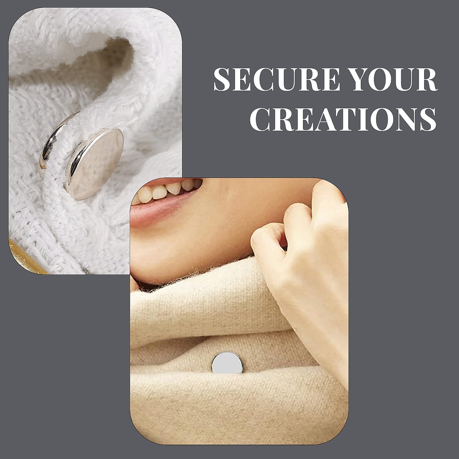 Set of 5 - Magnetic Lock (12mm) in Silver Tone