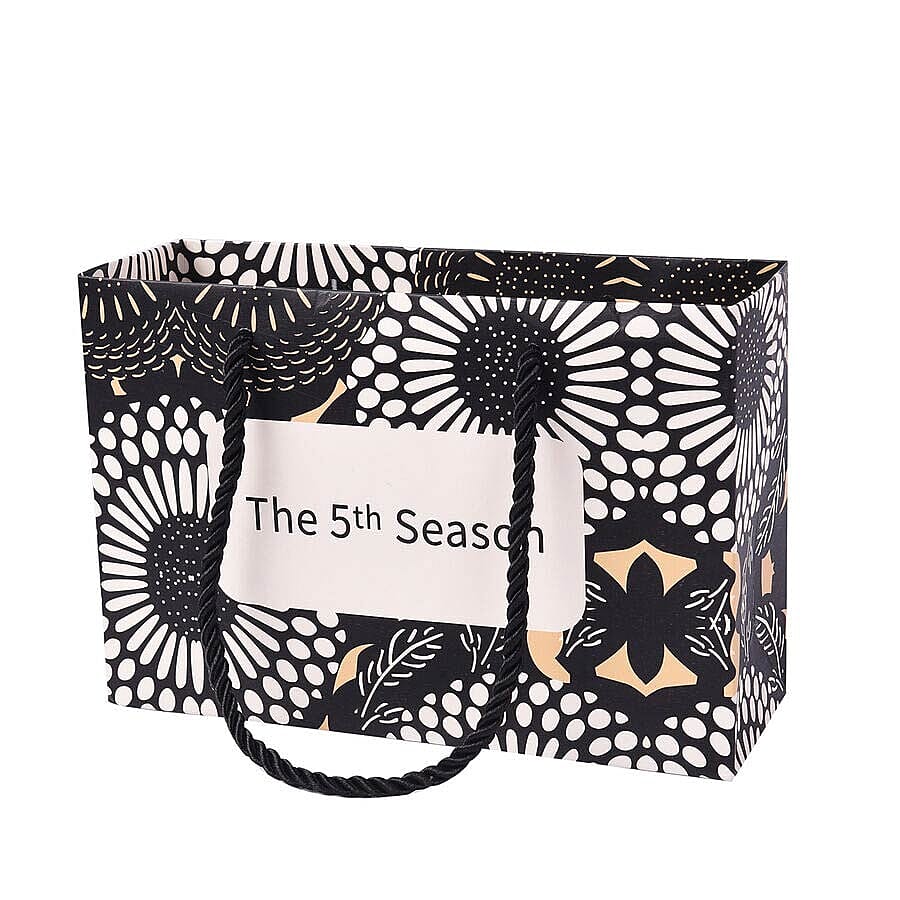 The 5th Season - Wave Point Glass Candle Holder with Spinning Golden Snowflake (Size 18x10x5.5cm)