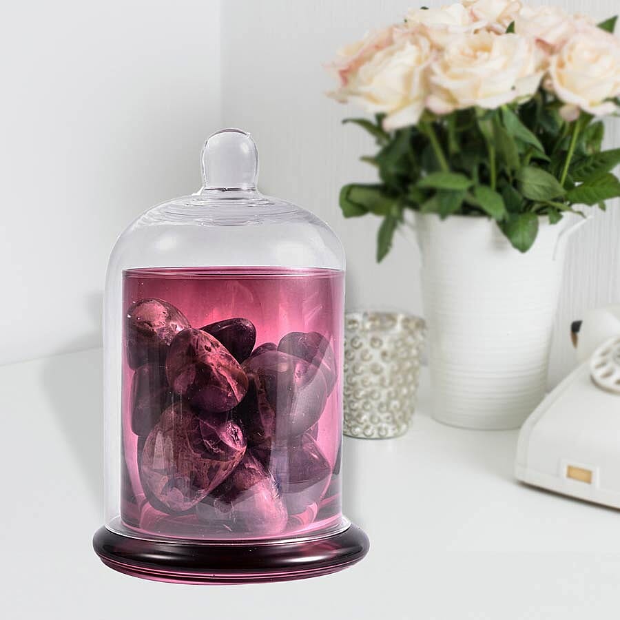 The 5th Season - Glass Cover with Amethyst Gemstone and 10ml Essential Oil in Gift Box (Fragrance French Block)