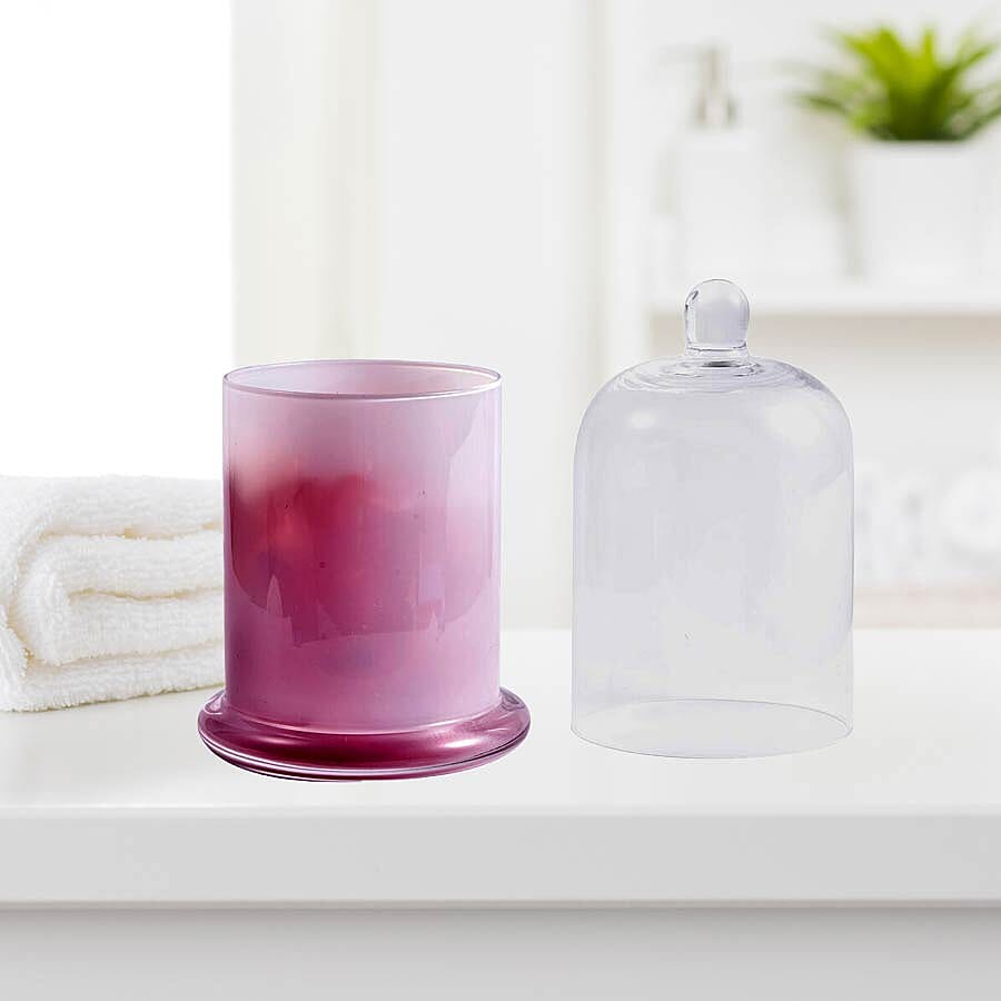 The 5th Season - Glass Cover with Red Agate Gemstone and 10ml Essential Oil in Gift Box (Fragrance English Pear & Freesia)