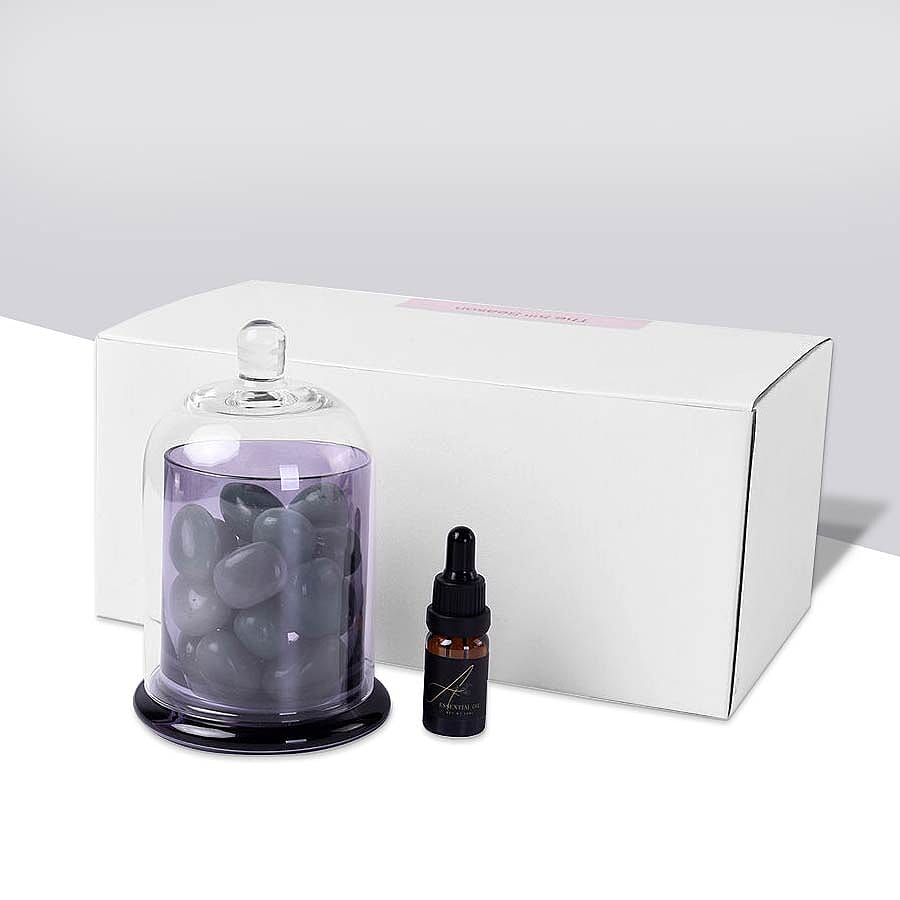 The 5th Season - Glass Cover with Green Aventurine Gemstone and 10ml Fragrance Oil in Gift Box ( Fragrance Cold Water)