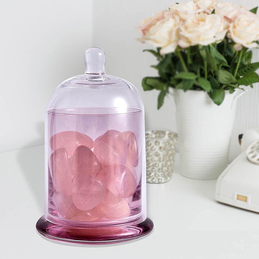 The 5th Season - Glass Cover with  Rose Quartz Gemstone and 10ml Essential Oil in Gift Box (Fragrance Grasse Style)