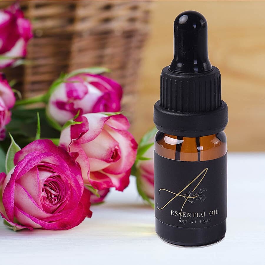 The 5th Season - Glass Cover with  Rose Quartz Gemstone and 10ml Essential Oil in Gift Box (Fragrance Grasse Style)