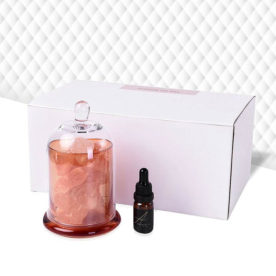 The 5th Season - Glass Cover with  Himalayan salt and 10ml Essential Oil in Gift Box (Fragrance Tresor In Love)