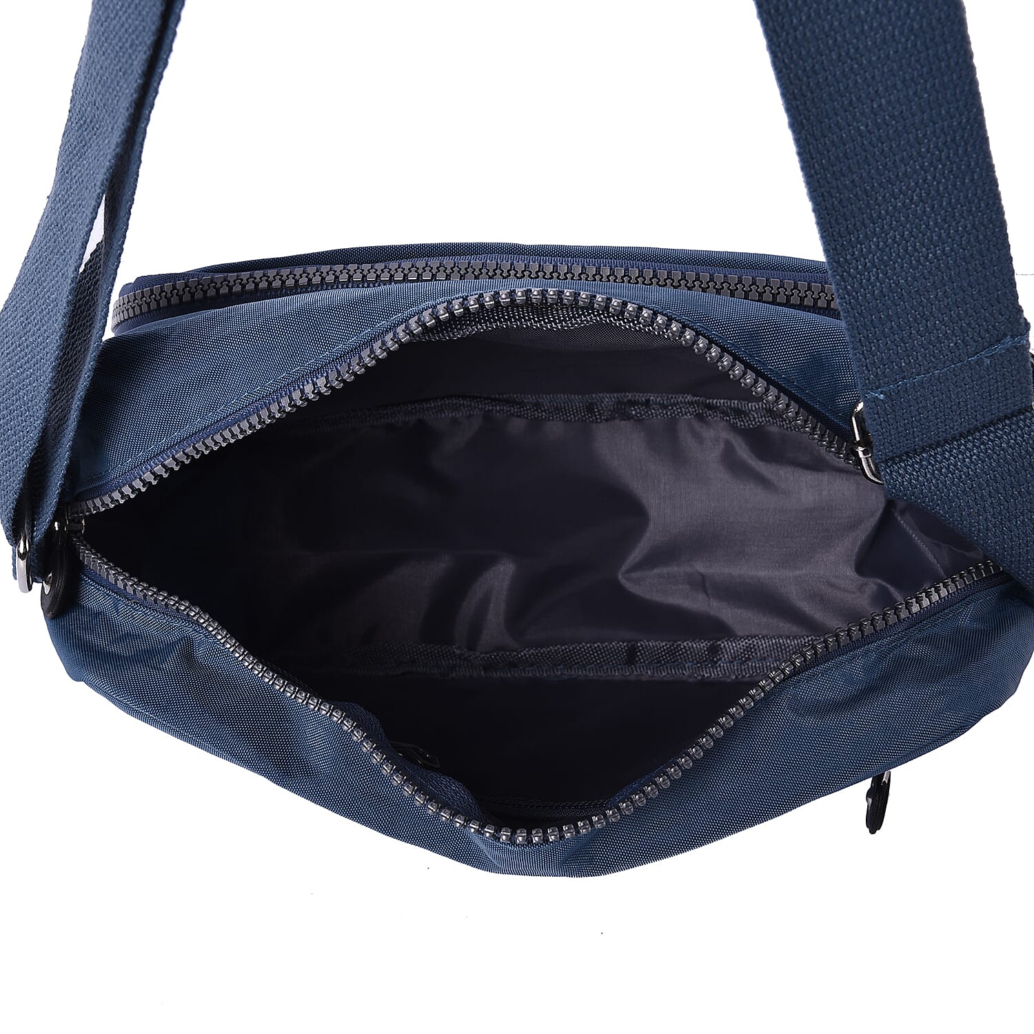 Water Resistant Multi-Pocket Crossbody Bag with Zipper Closure and Adjustable Shoulder Strap (Size 27x10x18cm) - Navy