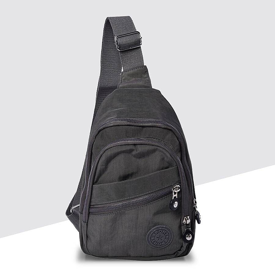 Grey Colour Backpack with Zipper Closure and Adjustable Shoulder Strap (Size 17.5x6x20cm)