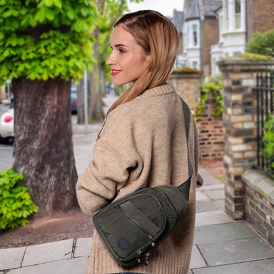 Grey Colour Backpack with Zipper Closure and Adjustable Shoulder Strap (Size 17.5x6x20cm)