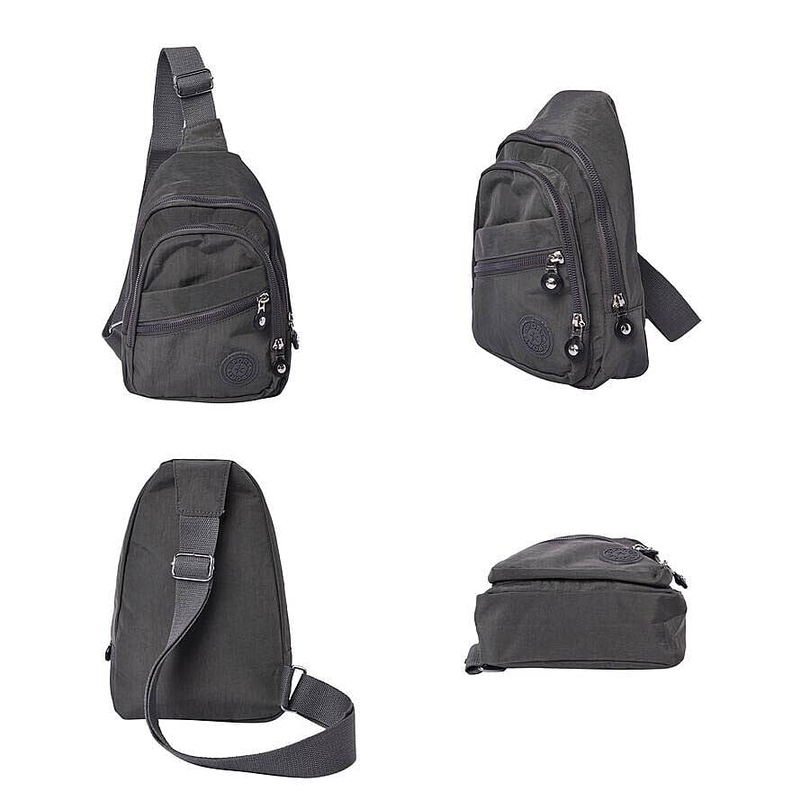 Grey Colour Backpack with Zipper Closure and Adjustable Shoulder Strap (Size 17.5x6x20cm)