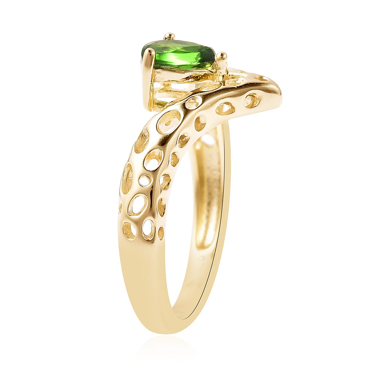 RACHEL GALLEY Chevrolet Collection - Chrome Diopside Ring in Yellow Gold Overlay Sterling Silver