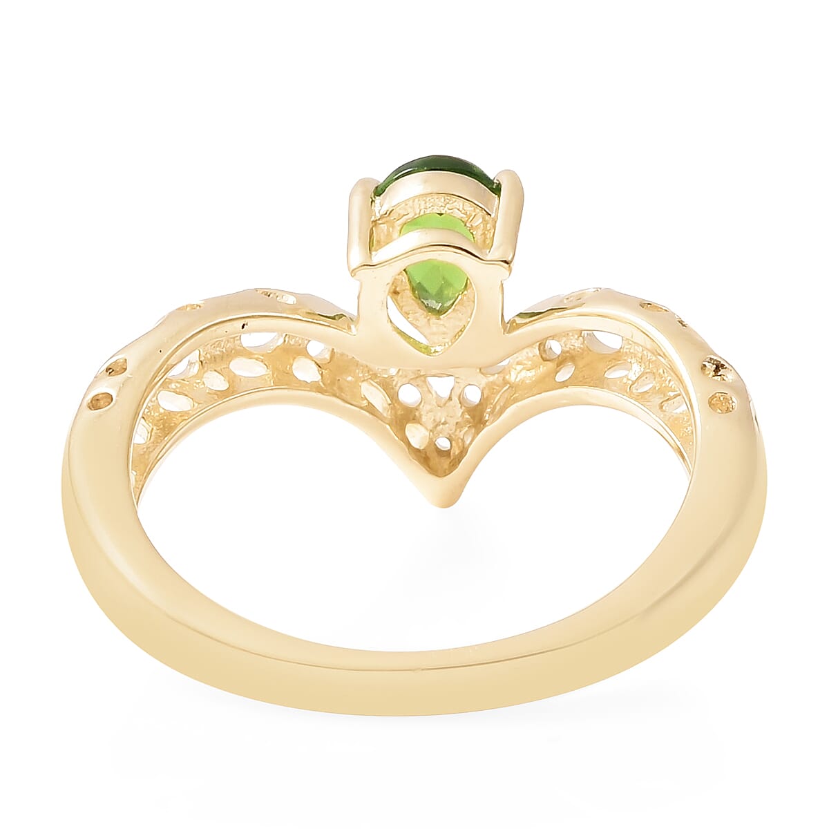 RACHEL GALLEY Chevrolet Collection - Chrome Diopside Ring in Yellow Gold Overlay Sterling Silver