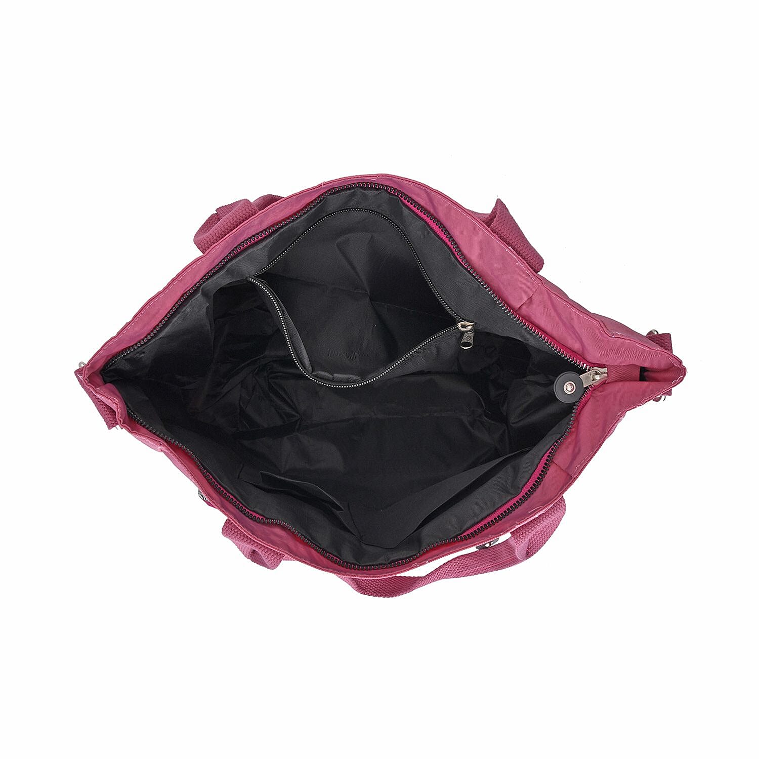 Multi-Pocket Satchel Bag with Detachable Shoulder Strap - Purple