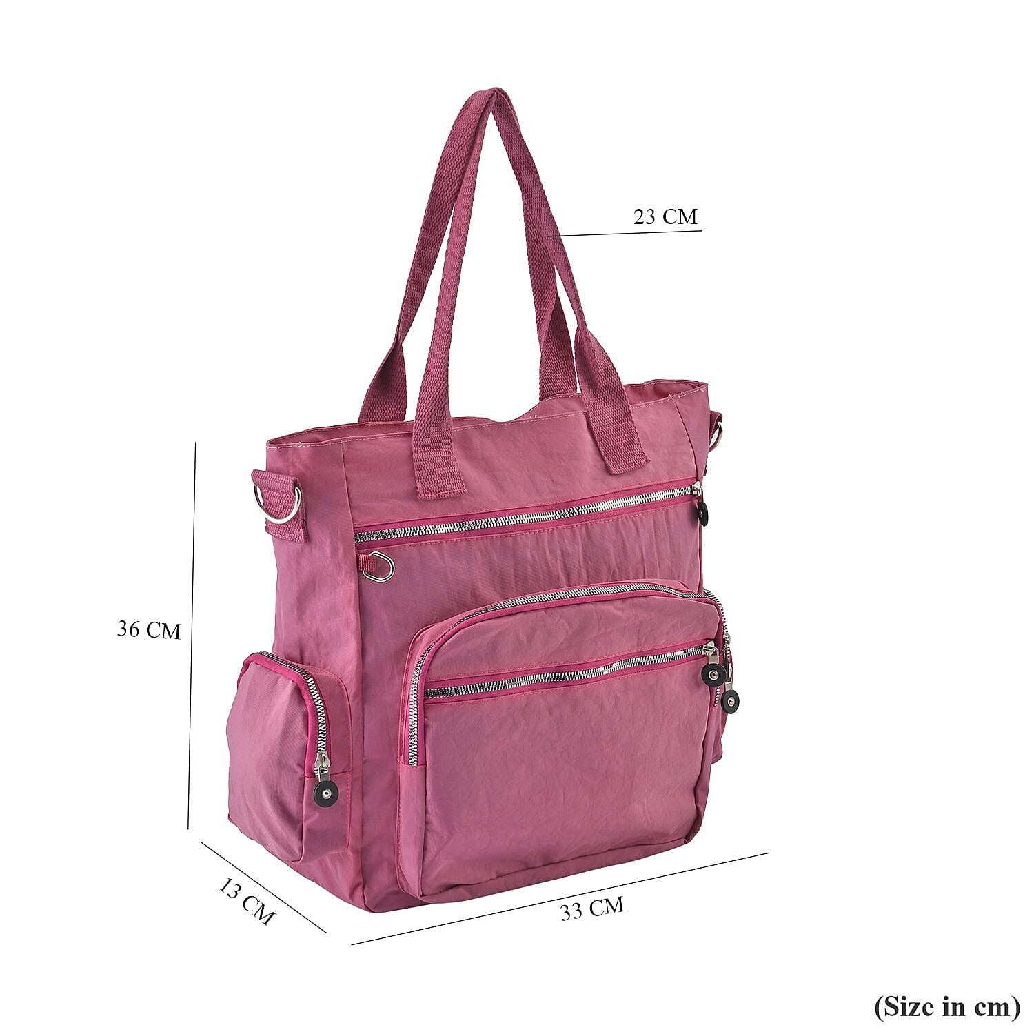 Multi-Pocket Satchel Bag with Detachable Shoulder Strap - Purple