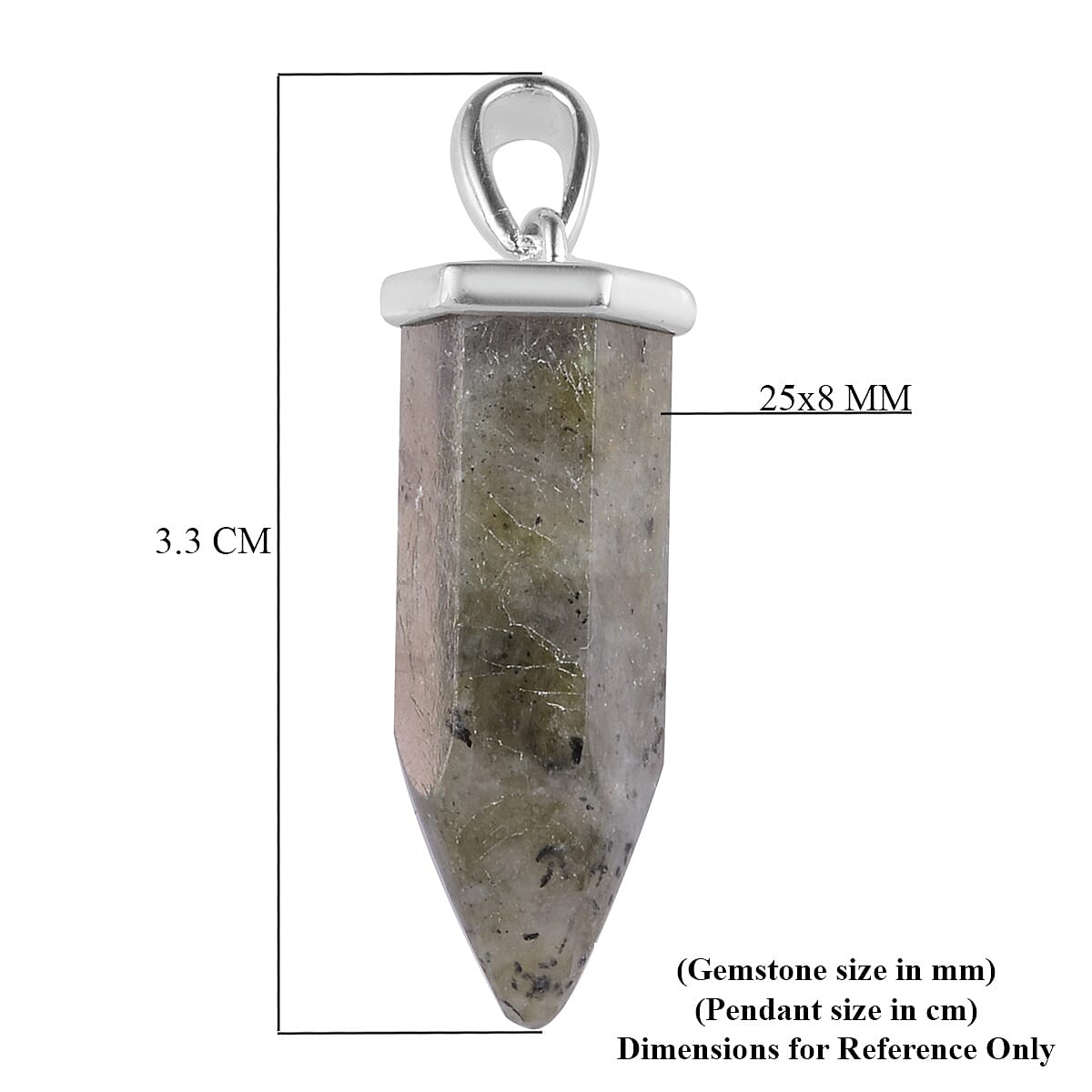 Fire Labradorite Pendant in Sterling Silver 14.75 Ct.