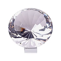 TJC Exclusive Diamond Cut White Diamond Crystal with Stand (20cms) in a Gift Box - Diamond